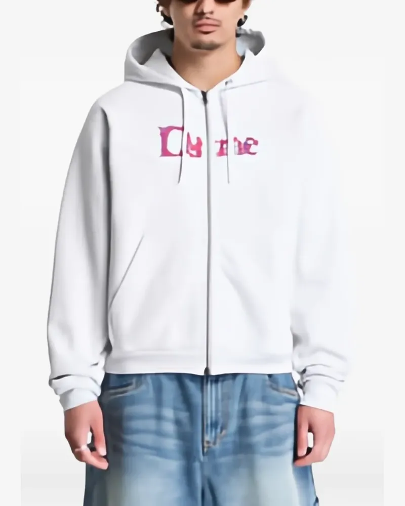 Dime Veins logo-embroidered hoodie - Grau Grau