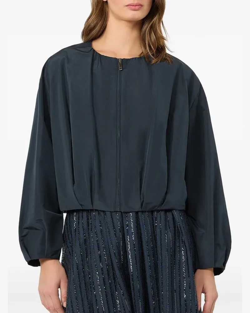 Max Mara Cropped-Jacke mit Reißverschluss - Blau Blau