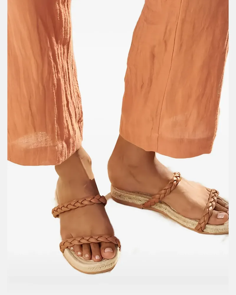Manebí Sandalen mit Flechtborten - Braun Braun