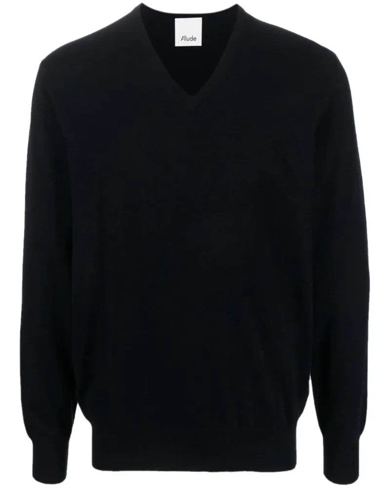 ALLUDE Kaschmirpullover mit V-Ausschnitt - Blau Blau