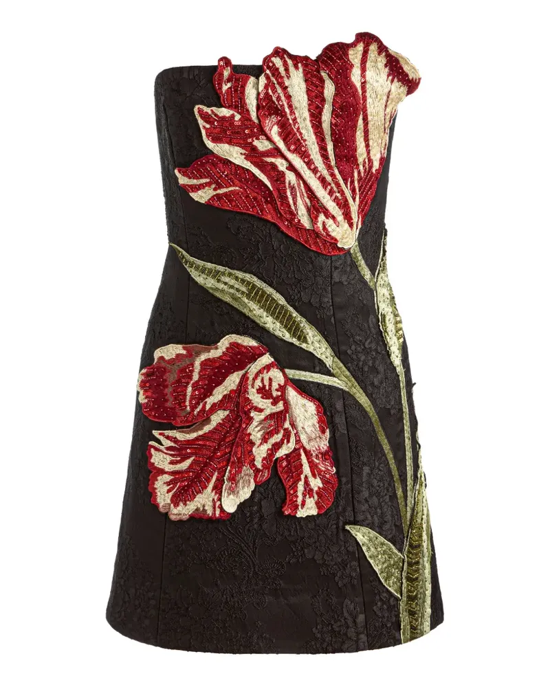 Alice + Olivia Katia sequin-embellished floral-embroidered mini dress - Schwarz Schwarz