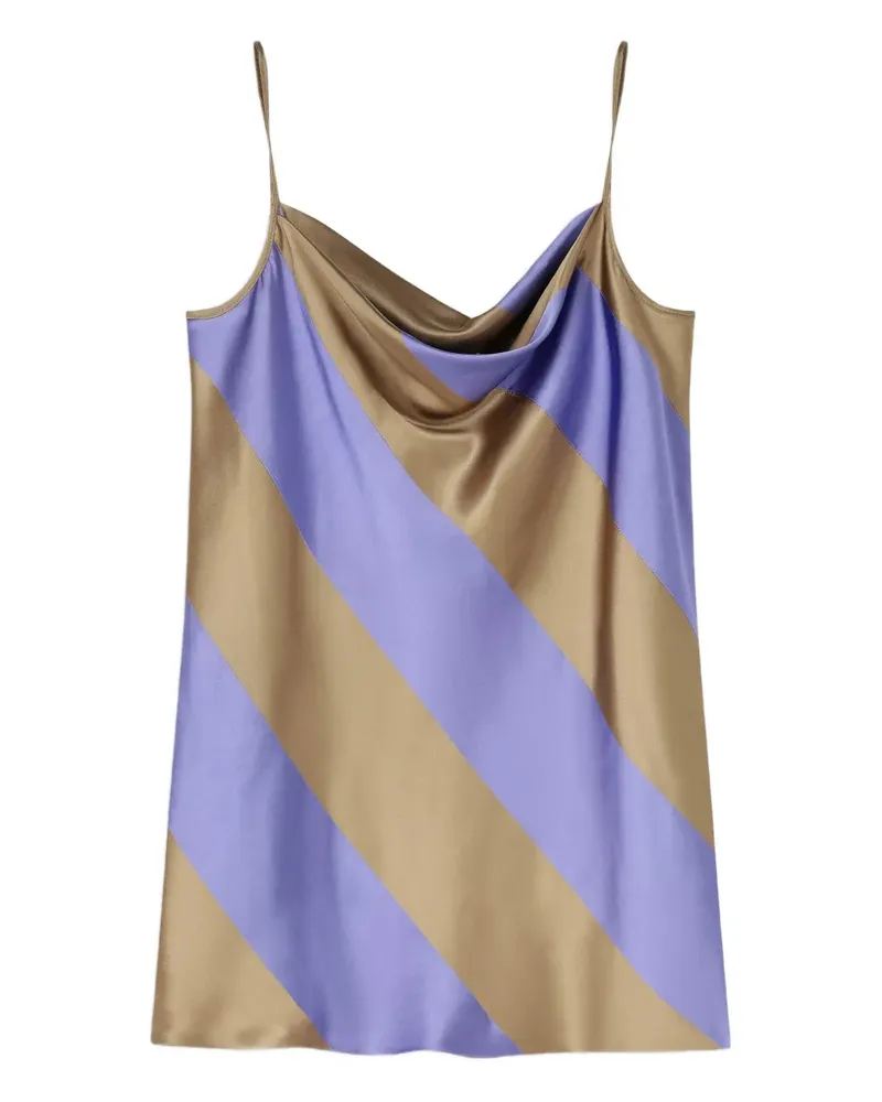 Dries van Noten Gestreiftes Satin-Tanktop - Braun Braun