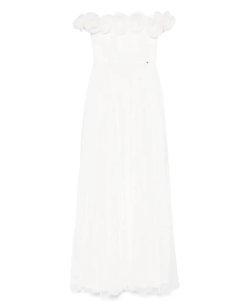 NISSA Maxikleid mit Blumenapplikation - Weiß Weiß