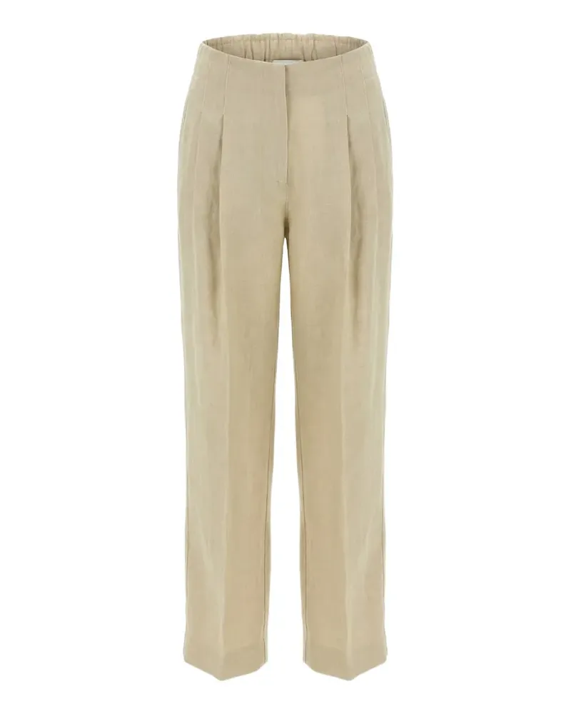 120% Lino pleated trousers - Nude Nude