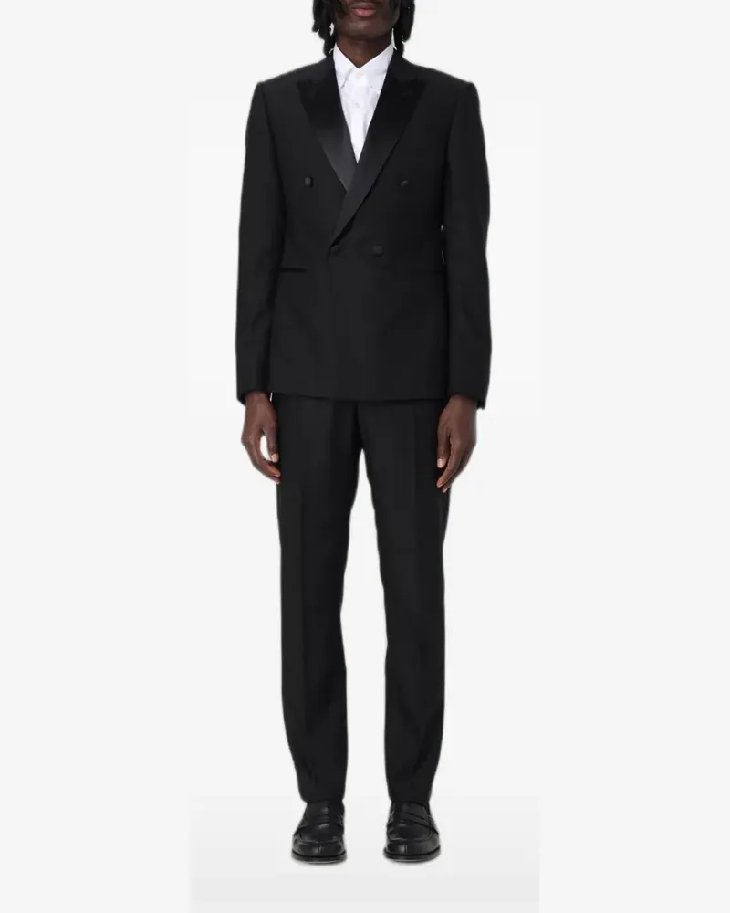 Emporio Armani double-breasted virgin-wool suit - Schwarz Schwarz