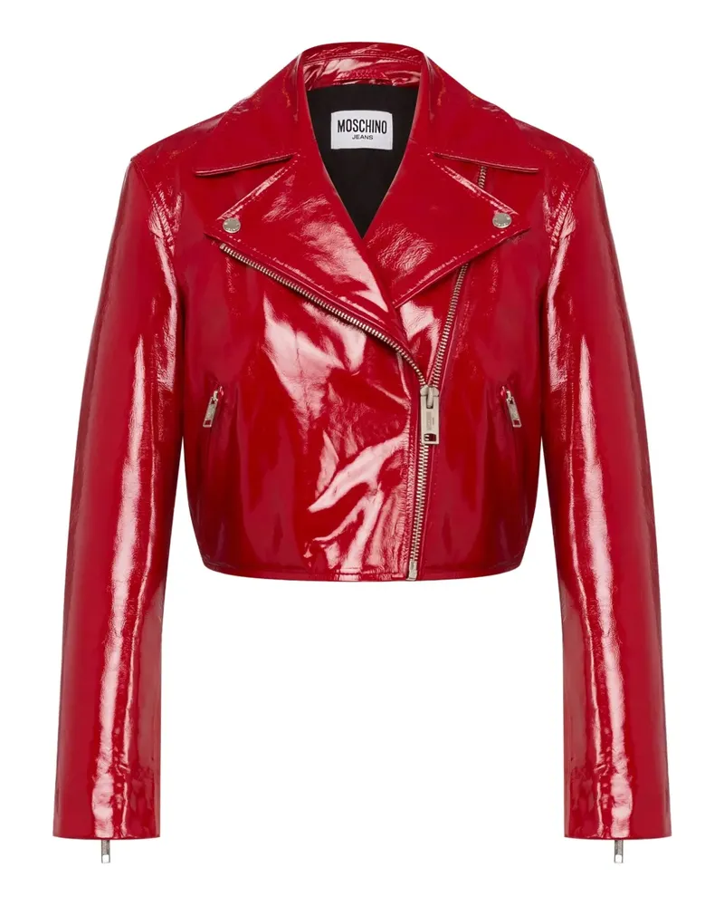 Moschino Cropped-Jacke mit Rundhalsausschnitt - Rot Rot