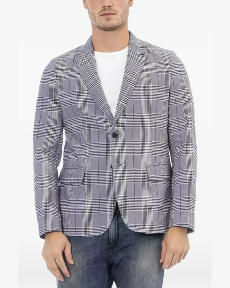 DISTRETTO12 Prince of Wales check blazer - Blau Blau