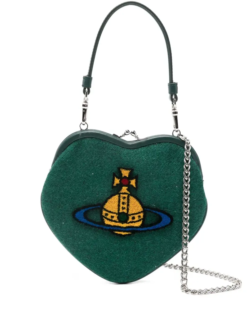 Vivienne Westwood Belle Heart appliqué clutch bag - Grün Grün