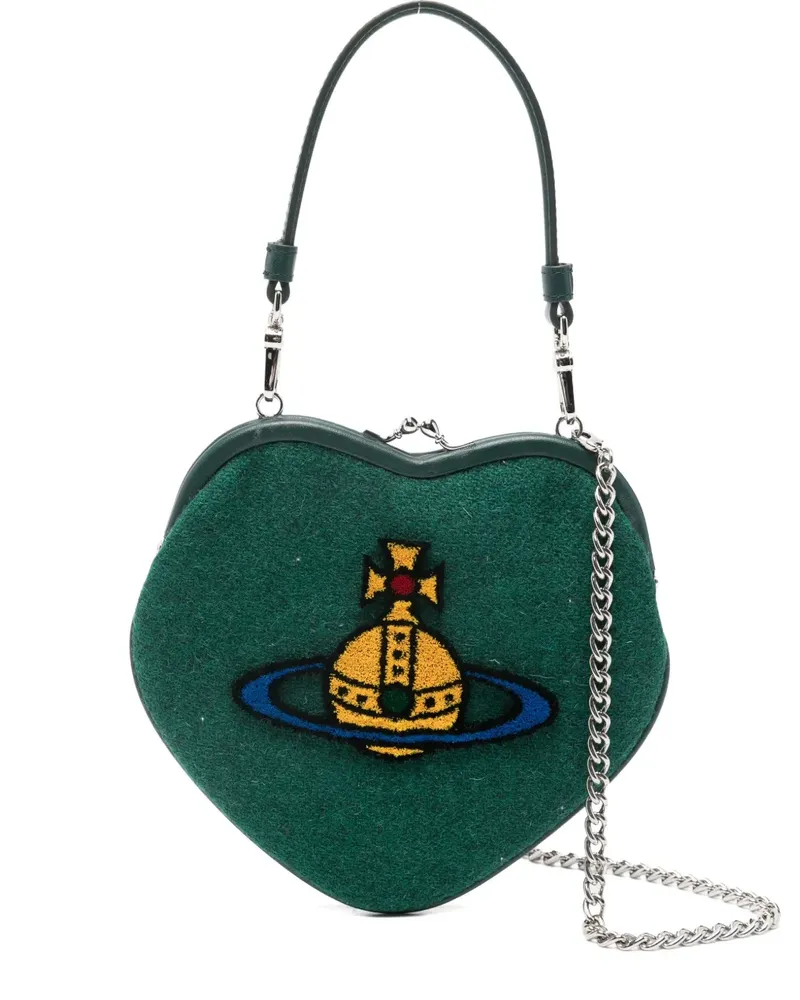 Vivienne Westwood Belle Heart appliqué clutch bag - Grün Grün