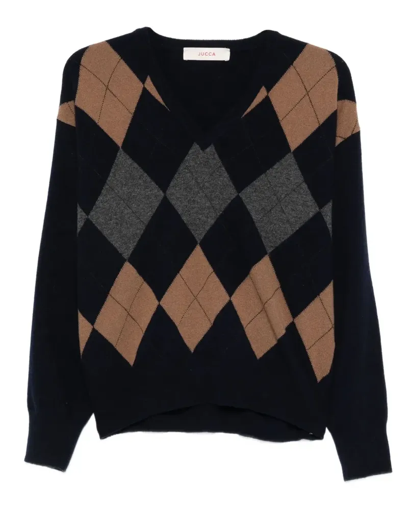 Jucca argyle V-neck sweater - Blau Blau