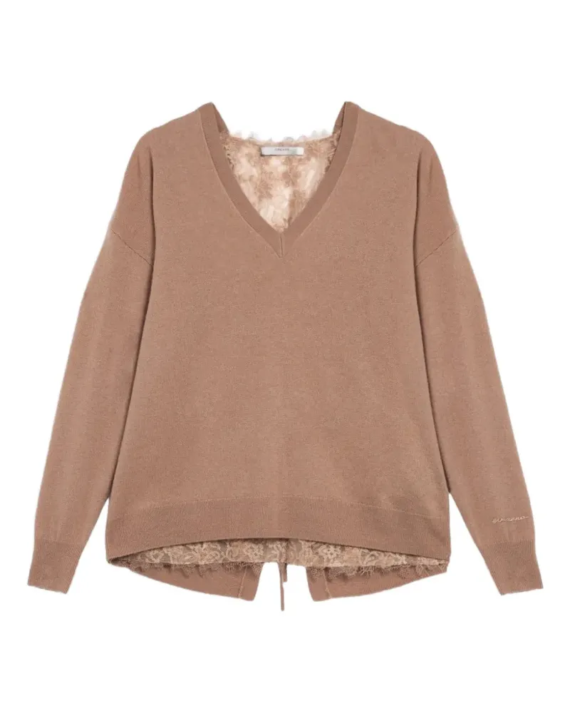 Ermanno Scervino Pullover mit Schnürung - Braun Braun