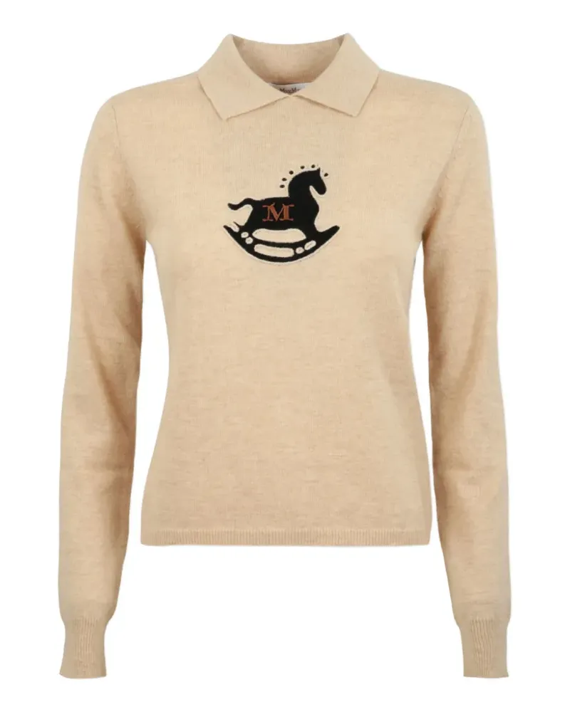Max Mara Pullover mit Kragen - Nude Nude