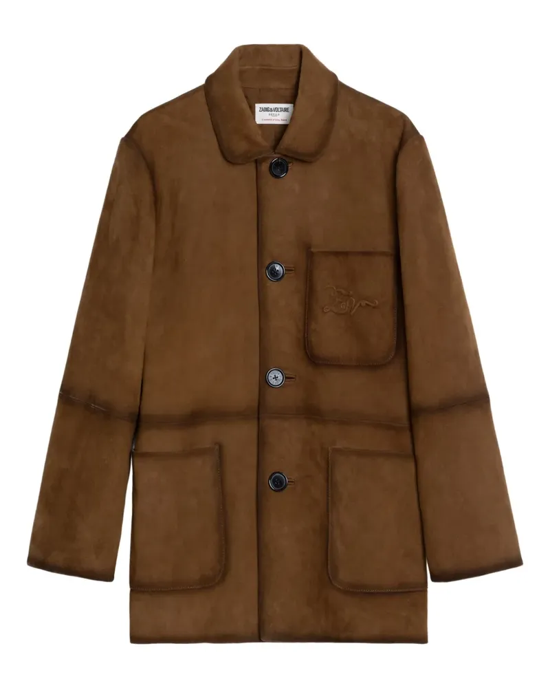 Zadig & Voltaire Venezia Wildlederjacke mit Tasche - Braun Braun