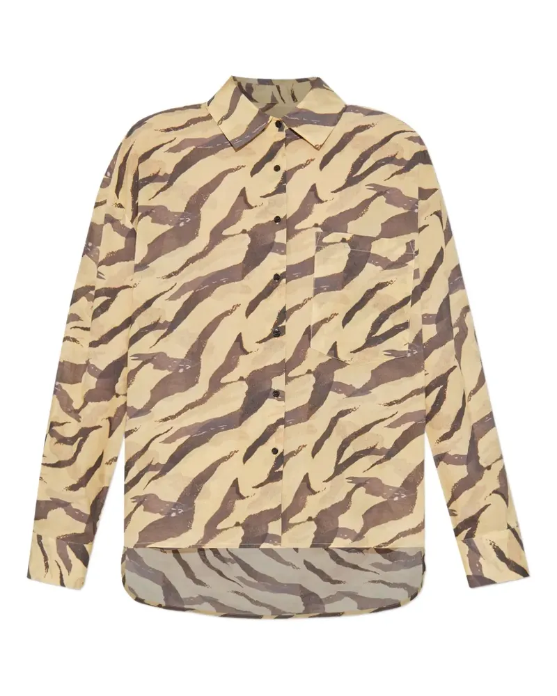 IRO Deriana Hemd mit Tiger-Print - Gelb Gelb