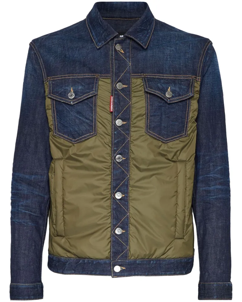 Dsquared2 Zweifarbige Jeansjacke - Blau Blau