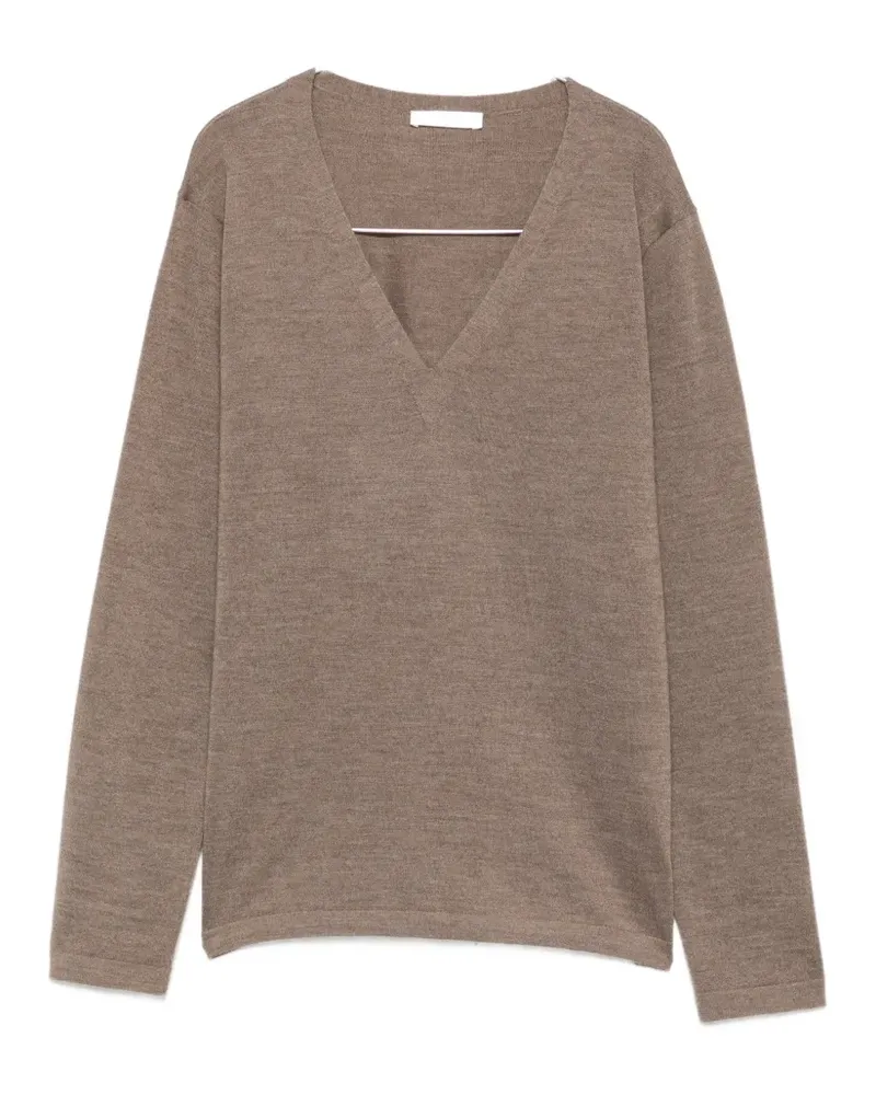 The Row V-neck long-sleeve knit - Braun Braun