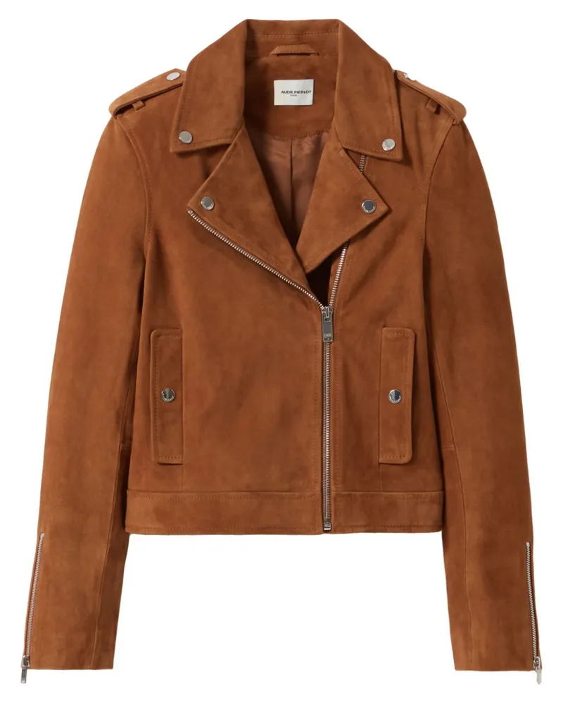 Claudie Pierlot Bikerjacke aus Wildleder - Braun Braun
