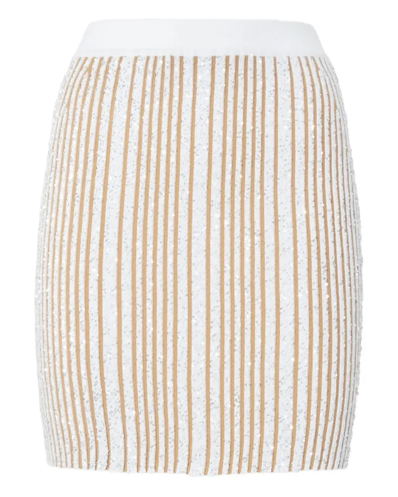 Missoni Gerippter Rock mit Pailletten - Weiß Weiß
