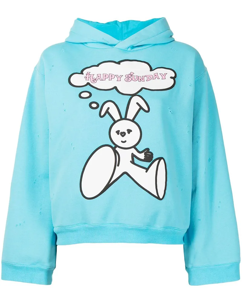Natasha Zinko Hoodie mit Slogan-Print - Blau Blau