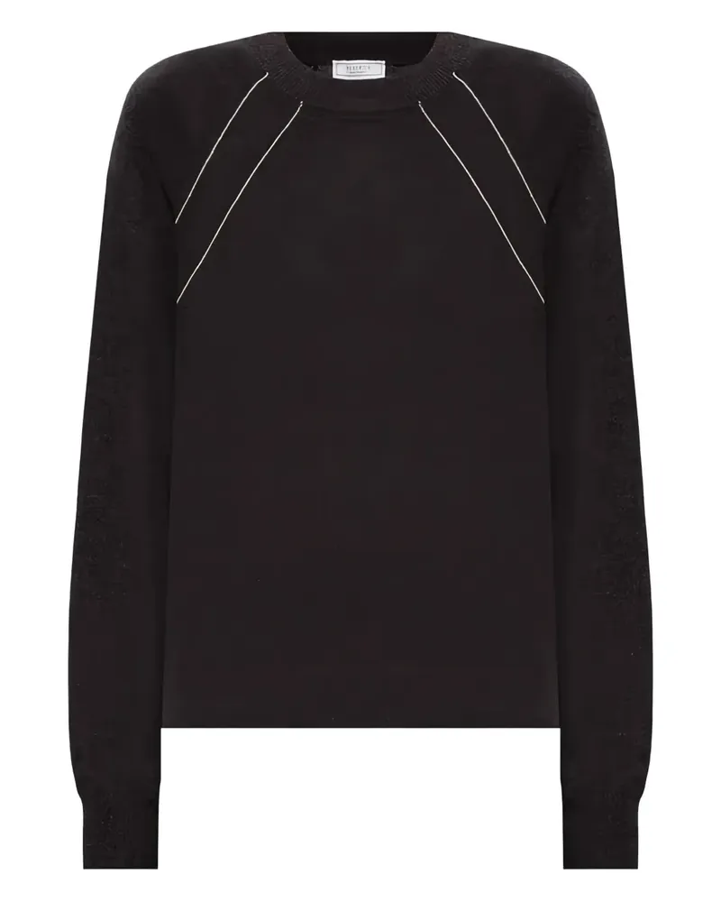 Peserico Rundhals-Pullover mit Kettendetail - Grau Grau