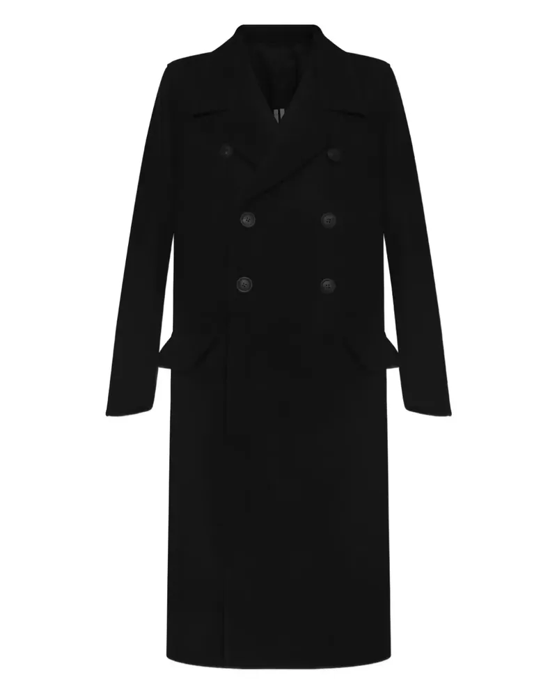 Rick Owens Doppelreihiger Mantel - Schwarz Schwarz