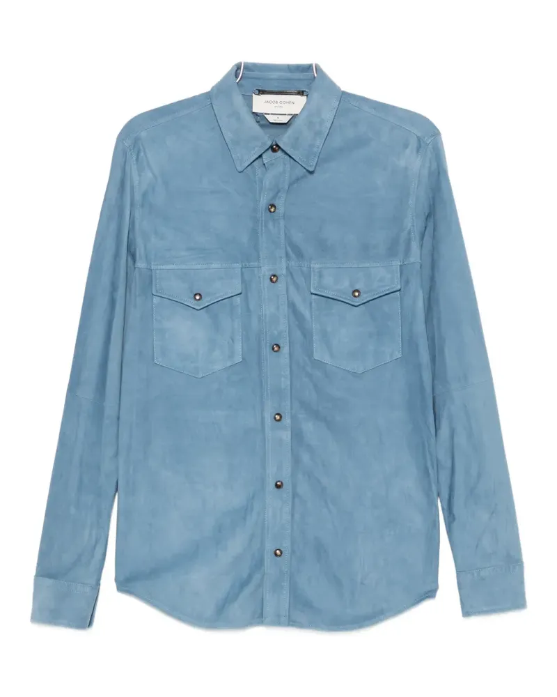 Jacob Cohën suede button-up overshirt - Blau Blau