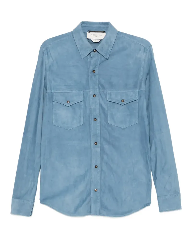 Jacob Cohën suede button-up overshirt - Blau Blau