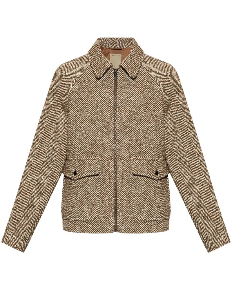 Woolrich Jacke mit Fischgrätenmuster - Braun Braun