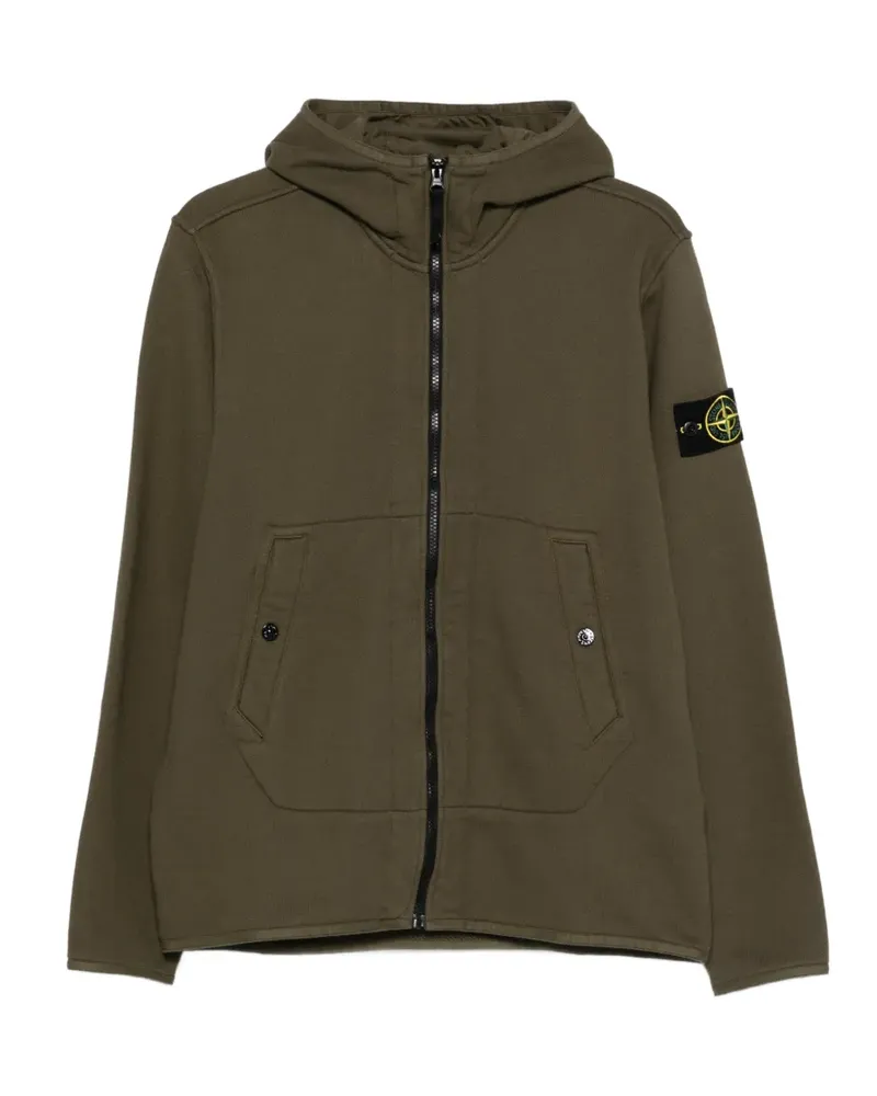Stone Island Hoodie mit Logo-Patch - Grün Grün