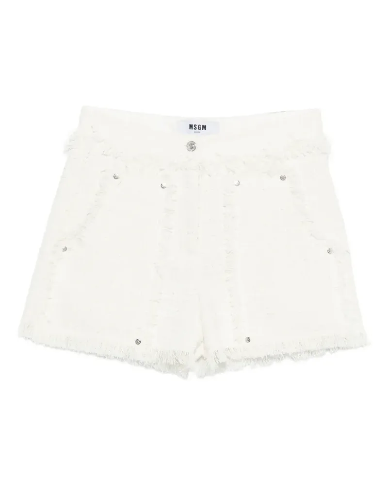 MSGM fringed-detail pocket shorts - Weiß Weiß