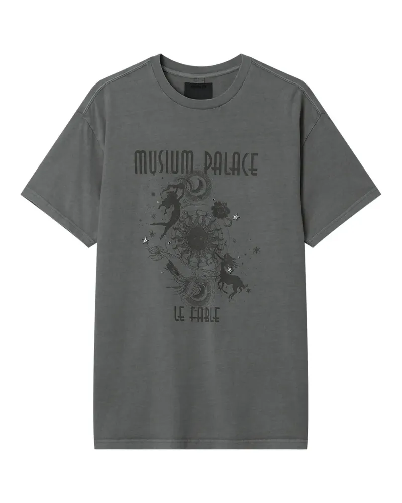 Musium Div. T-Shirt mit grafischem Print - Grau Grau