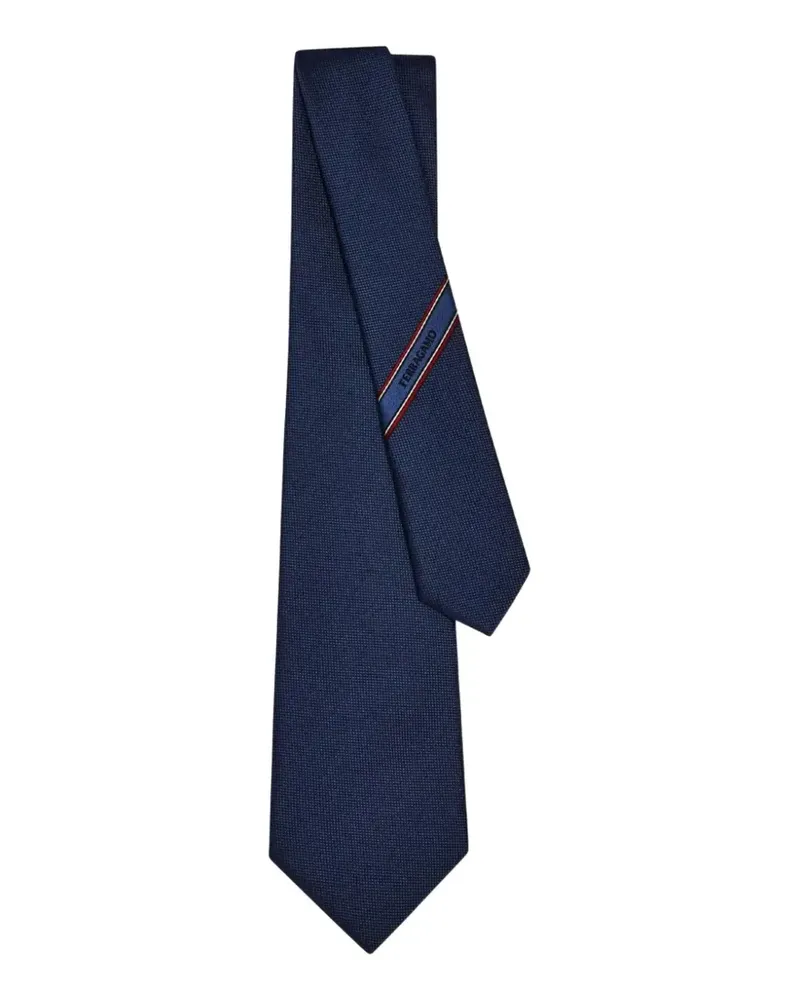 Ferragamo logo tie - Blau Blau