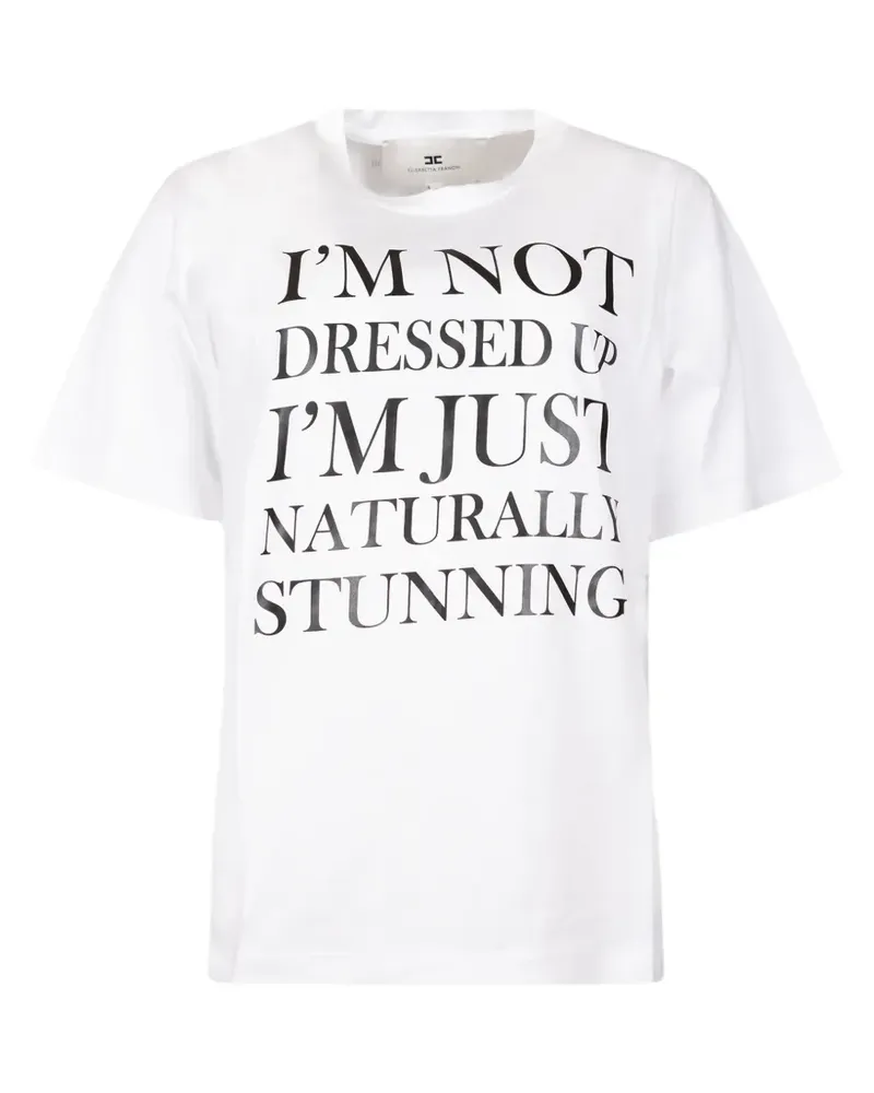 Elisabetta Franchi T-Shirt mit Slogan-Print - Weiß Weiß