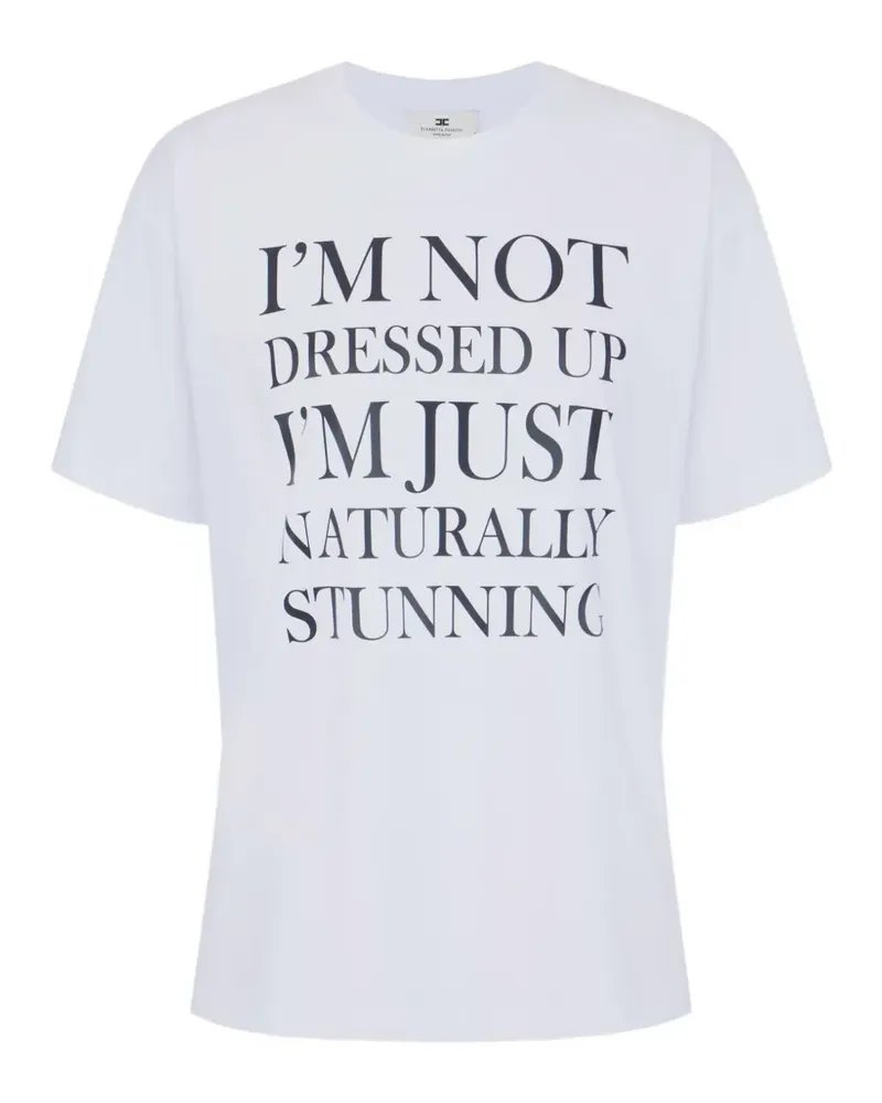 Elisabetta Franchi Leichtes Jersey-T-Shirt mit Print - Weiß Weiß
