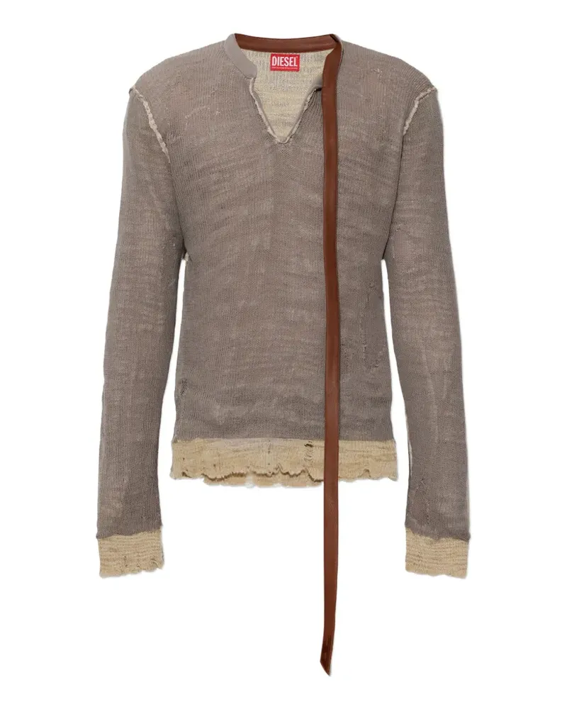 Diesel Ausgefranster K-Daianeris Pullover - Nude Nude