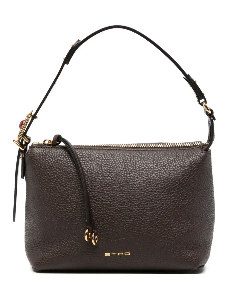 Etro Schultertasche aus gekörntem Leder - Braun Braun
