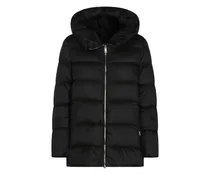 Kapuzenmantel mit Reißverschluss - Schwarz