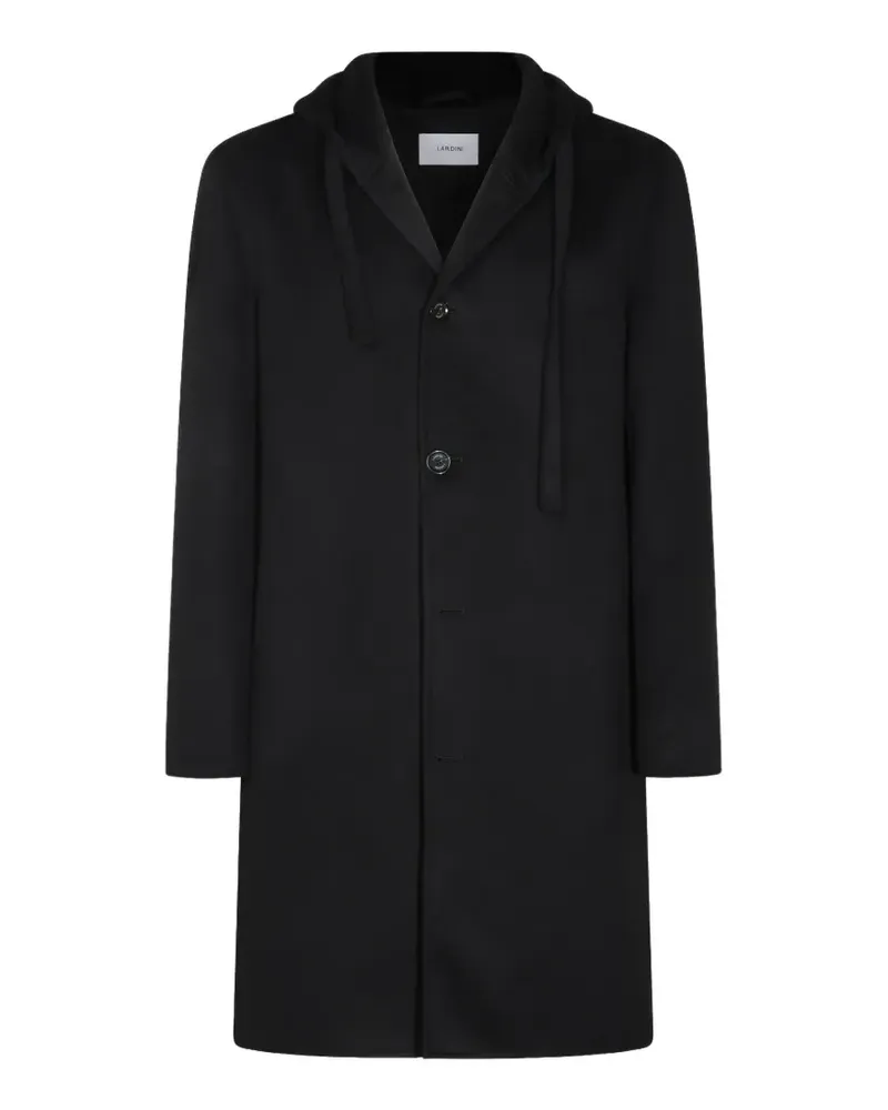 LARDINI hooded virgin-wool coat - Schwarz Schwarz