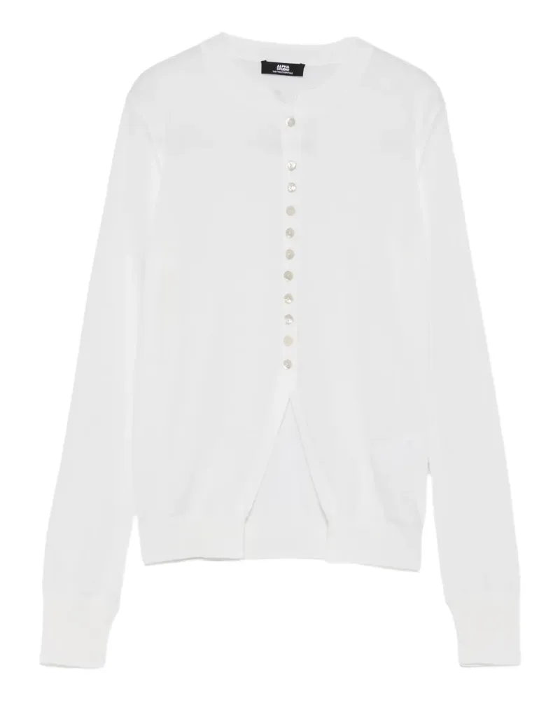Alpha Studio Cardigan mit Knopfleiste - Weiß Weiß