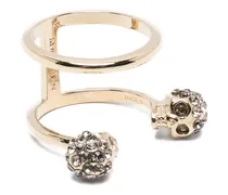 Doppelter Ring mit Totenkopf - Gold