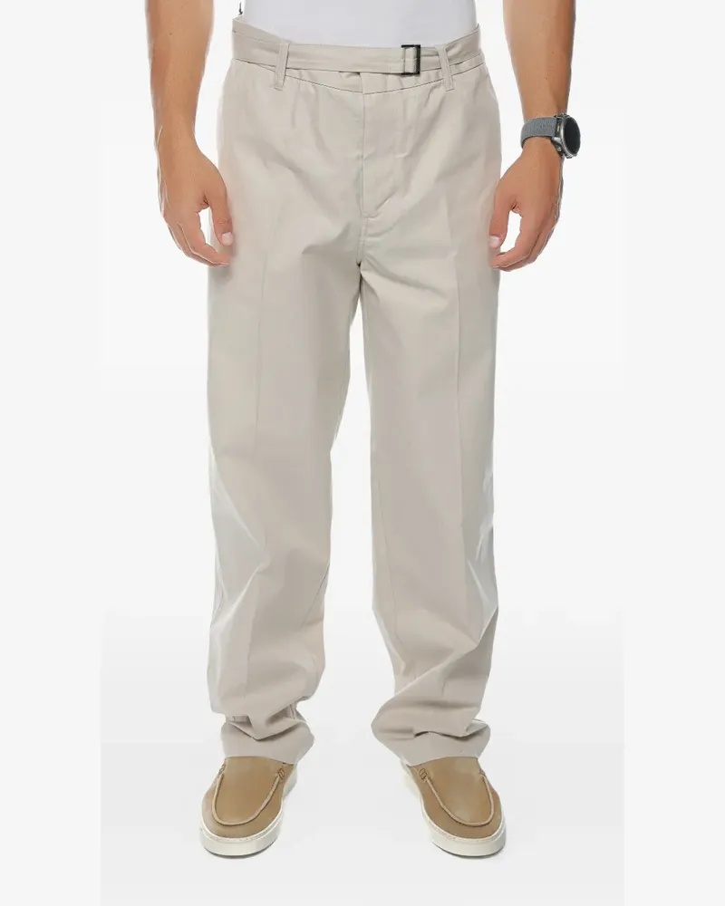 Emporio Armani belted straight-leg trousers - Nude Nude