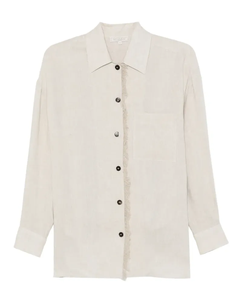 Antonelli Firenze fringed-trim shirt - Nude Nude