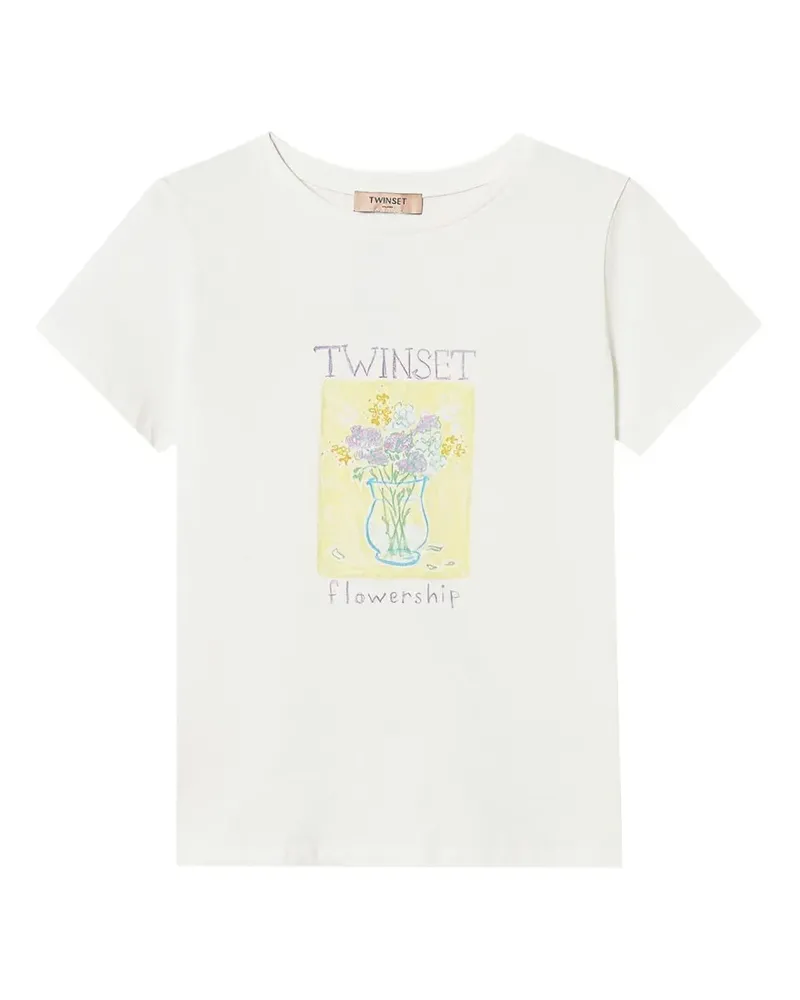 Twin-Set floral-print T-shirt - Weiß Weiß
