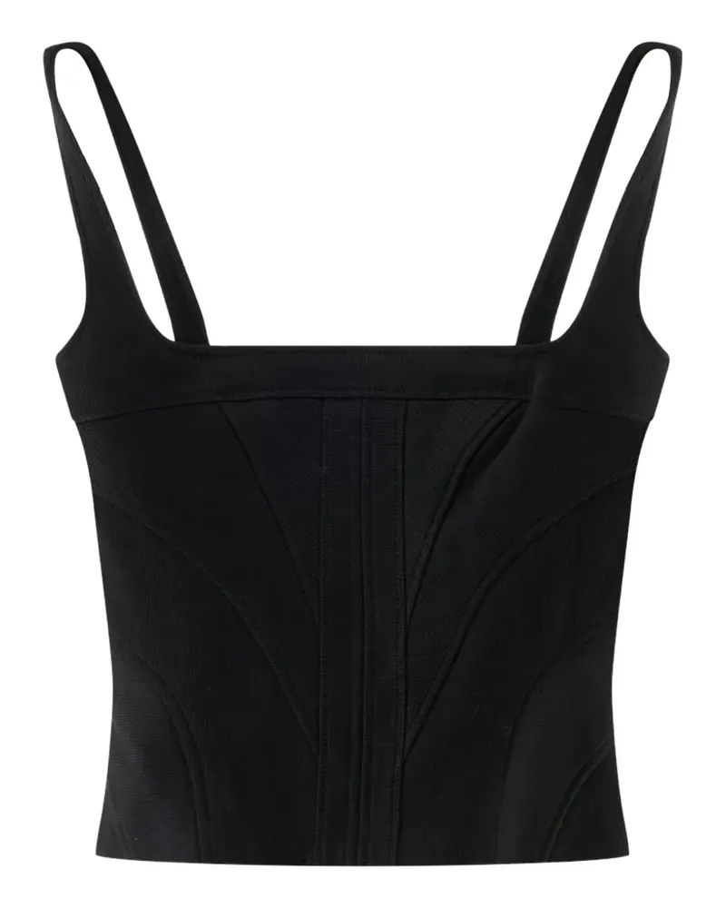 Giovanni Bedin Geripptes Cropped-Strickoberteil - Schwarz Schwarz