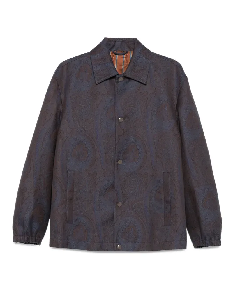 Etro Leichte Hemdjacke mit Paisleymuster - Blau Blau