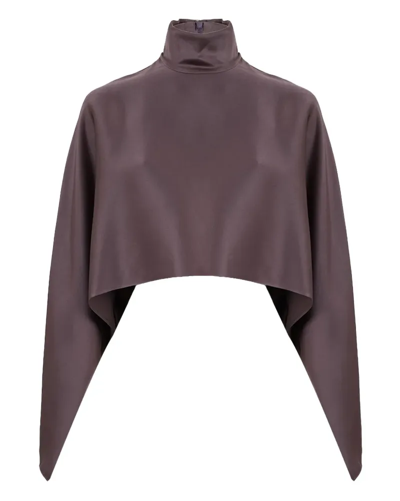 LAPOINTE Bluse mit Rollkragen in Satinoptik - Braun Braun