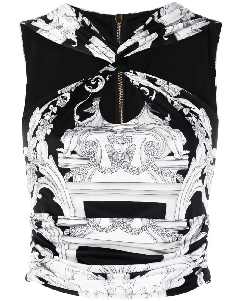 Versace Silver Baroque Cropped-Top - Schwarz Schwarz
