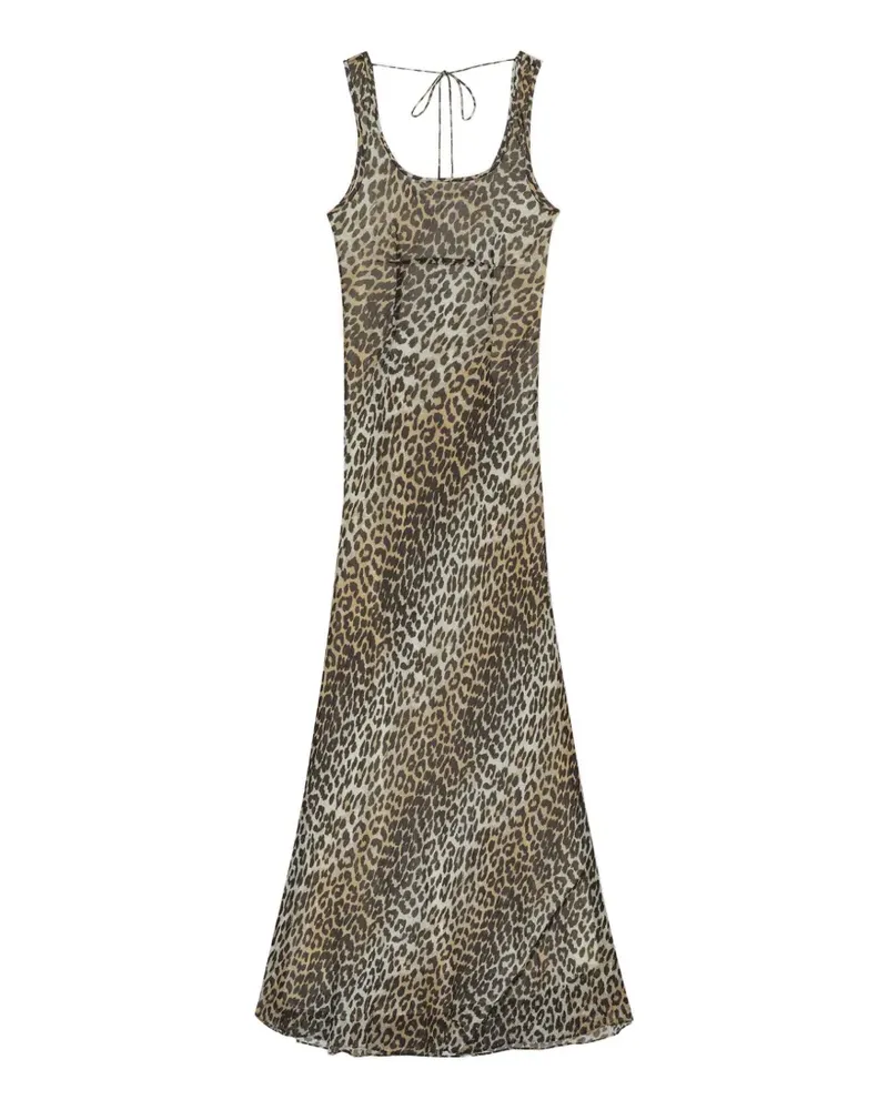 Ganni Kleid mit Leoparden-Print - Nude Nude
