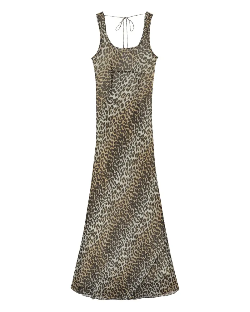 Ganni Kleid mit Leoparden-Print - Nude Nude