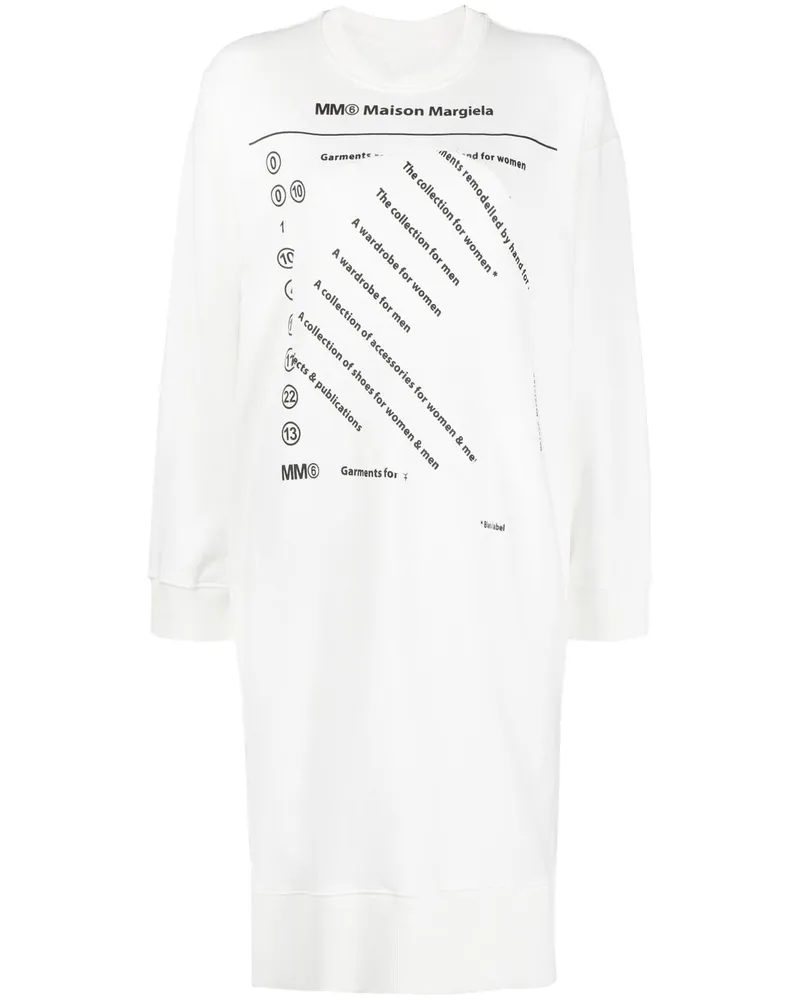 Maison Margiela Sweatshirtkleid mit Logo-Print - Weiß Weiß